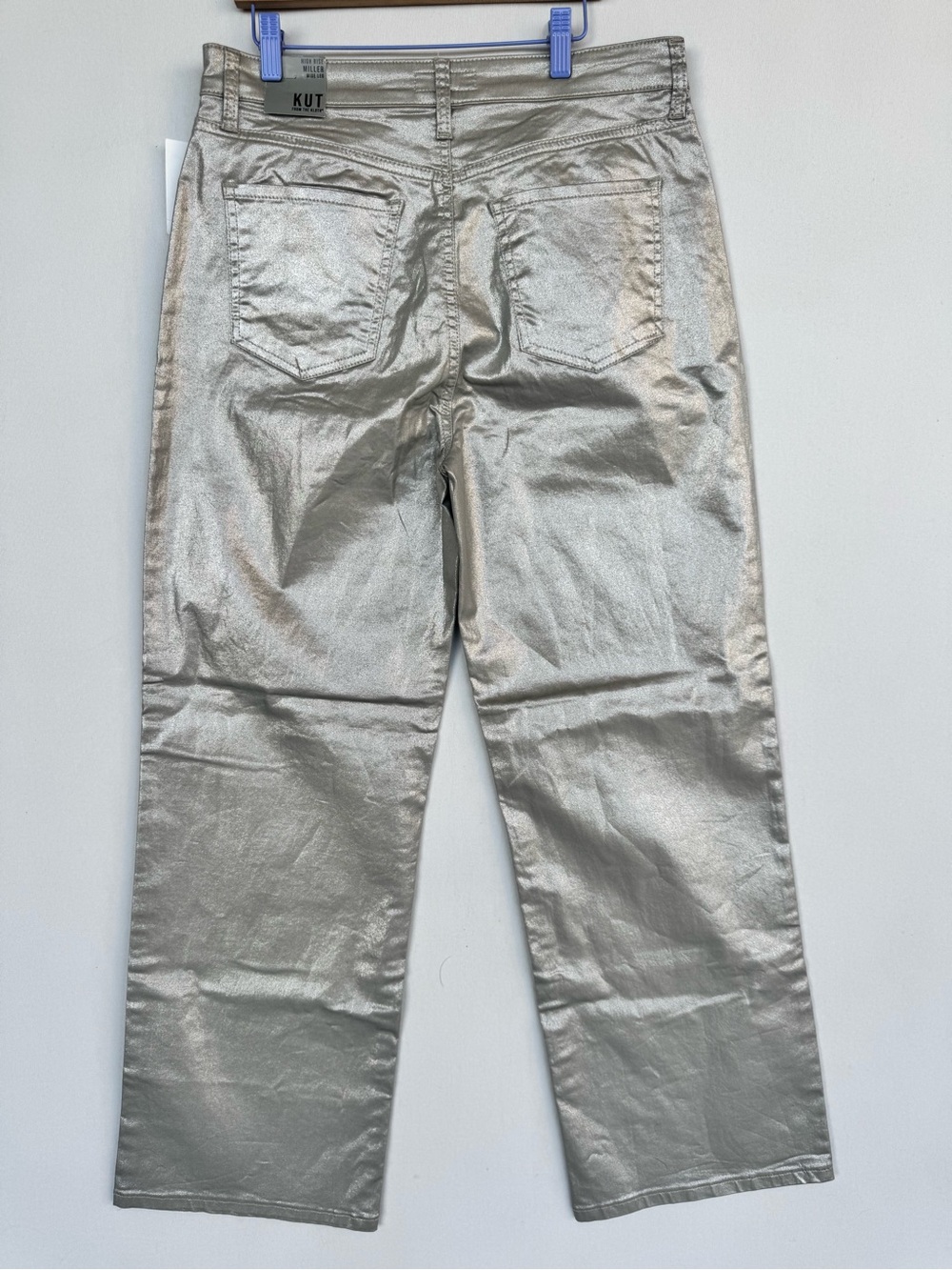 Kut from the Kloth Metallic Silver Label High-Rise Miller Wide Leg Pant - Picture 13 of 16